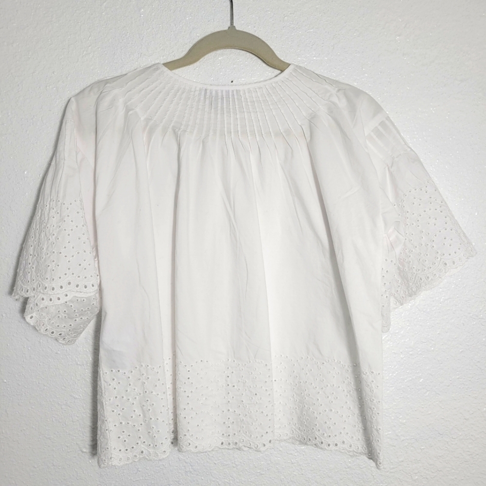 J Crew Jolie top in eyelet cotton poplin CA974 NWT XS - Picture 6 of 8